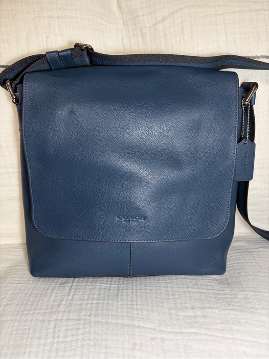 Coach Other - Coach Charles Navy Blue Leather Messenger Bag